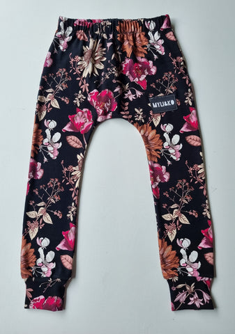 Full black floral Harlem skinnie pants