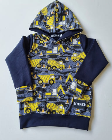 tractor/digger/construction hooded top