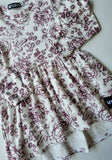 Vintage floral longsleeve twirl dress