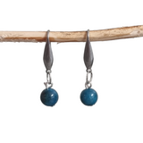 Blue-stone on silver plate drop