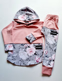 Dreamy Grey Floral Hooded top