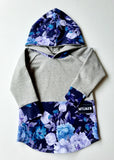 mid night floral hooded top