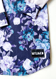mid night floral matched with purple Hooded Dress